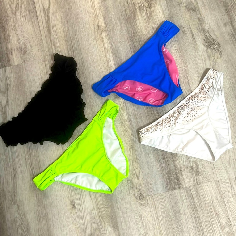 4 Victoria Secret bathing suit bottoms size SMALL